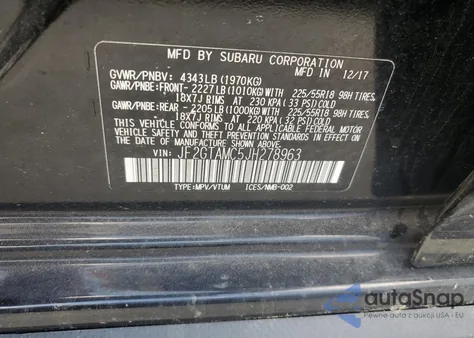 2018 Subaru Crosstrek Limited from USA, damaged, VIN JF2GTAMC5JH278963